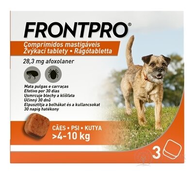 FRONTPRO 28 mg žvýkací tablety pro psy (4 - 10 kg) 1x3 ks