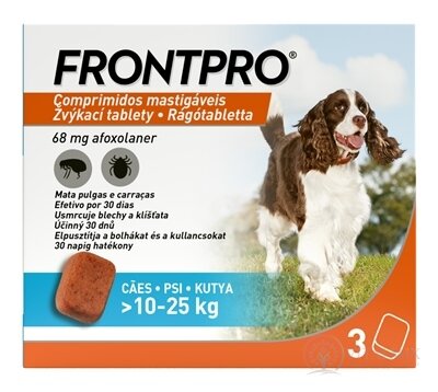 FRONTPRO 68 mg žvýkací tablety pro psy (10 - 25 kg) 1x3 ks