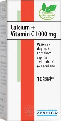 GENERICA Calcium + Vitamin C 1000 mg tbl eff 1x10 ks