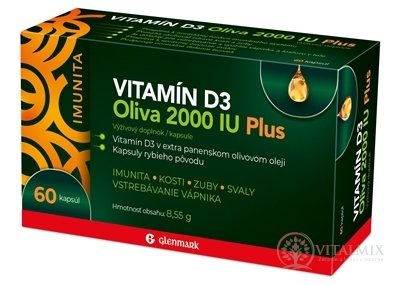 Glenmark VITAMIN D3 Oliva 2000 IU Plus cps 1x60 ks