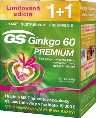GS Ginkgo 60 PREMIUM 2017 tbl 60 + 60 (120 ks), 1x1 set