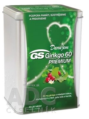 GS Ginkgo 60 PREMIUM dárek 2019 tbl (stříbrná dóza) 60 + 30 (90 ks)