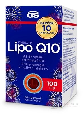 GS Koenzym Lipo Q10 100 mg cps 60+10 navíc (70 ks)