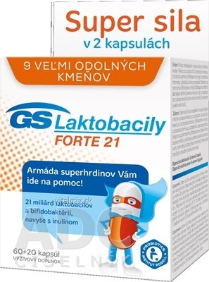GS Laktobacily FORTE 21 (2017) cps 60 + 20 (80 ks)