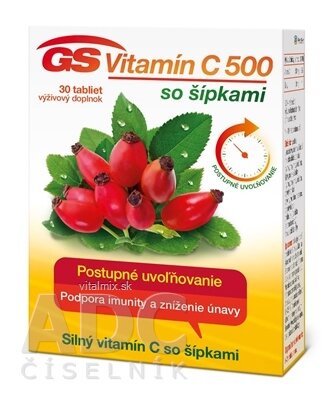 GS Vitamin C 500 se šipkami 2016 tbl 1x30 ks