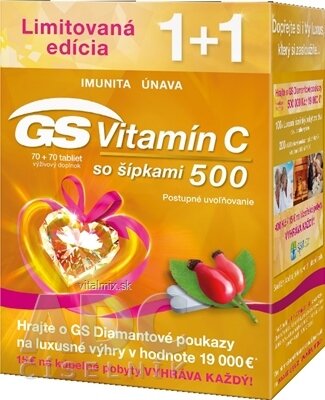 GS Vitamin C 500 se šipkami 2017 tbl 70 + 70 (140 ks), 1x1 set