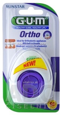 GUM Ortho Floss zubní nit na čištění rovnátek 1x50 ks