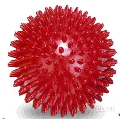 GYMY MASÁŽNÍ MÍČEK - ježek 9 cm červená, průměr 9 cm 1x1 ks