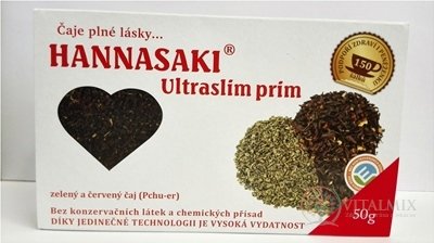 HANNASAKI Ultraslim Prim směs zeleného a červeného Pchu-er čaje, 1x50 g