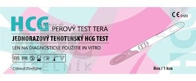 HCG Těhotenský pérový test TERA jednorázový 1x1 ks