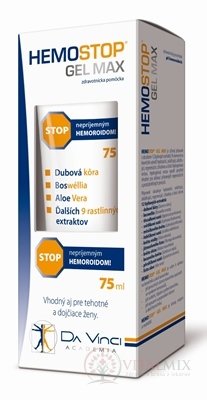 HEMOSTOP GEL MAX - DA VINCI stop hemoroidům 1x75 ml