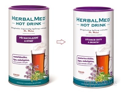 HERBALMED HOT DRINK nachlazení a rýma-Dr.Weiss (mat.dúška, lípa, eukalyptus) 1x180 g