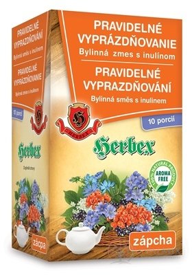 HERBEX PRAVIDELNÉ VYPRAZDŇOVÁNÍ bylinná směs s inulinem, kapsy (10x6 g + 10x8 g) (140 g)