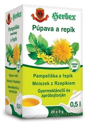 HERBEX Pampeliška a řepík nálevový sáčky 20x3 g (60 g)