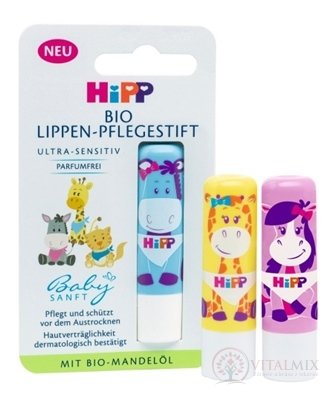 HiPP Babysanft Balzám na rty ultra-sensitiv, s bio mandlovým olejem, 1x4,8 g