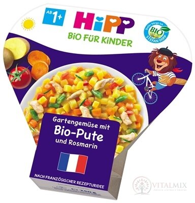 HIPP BIO Zelenina ze zahrádky s BIO krůtím masem zeleninově-masový příkrm (od 1. roku) 1x250 g