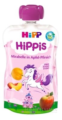 HiPP HiPPis BIO Jablko Broskev Mirabelka kapsička (od 1. roku) ovocný příkrm 1x100 g