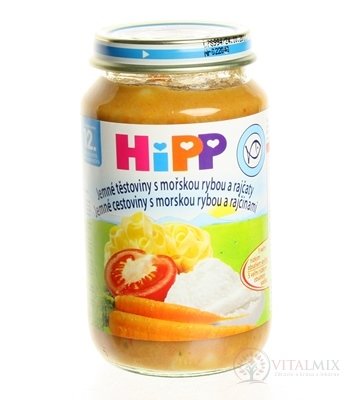 HiPP Příkrm Jemné těstoviny, mořská ryba a rajčata dětské menu (od ukonč. 1. roku) 1x220 g