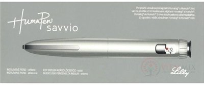 HumaPen Savvio, inzulínové pero stříbrné, aplikátor inzulínu pro 3 ml náplně, 1x1 ks