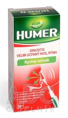 Humeru Sinusitida, velmi ucpaný nos, rýma nosní sprej 1x15 ml