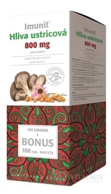 Imunit HLÍVA ústřičná 800 mg s rakytník. a echinata. cps 100 + 100 navíc (BONUS), 1x200 ks