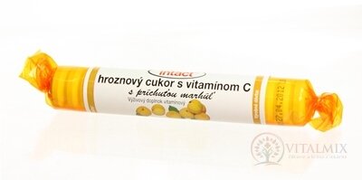 INTACT HROZNOVÝ CUKR s vitamínem C s příchutí meruněk (pastilky v roli) 1x40g