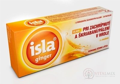 ISLA GINGER pastilky s medem, 1x30 ks