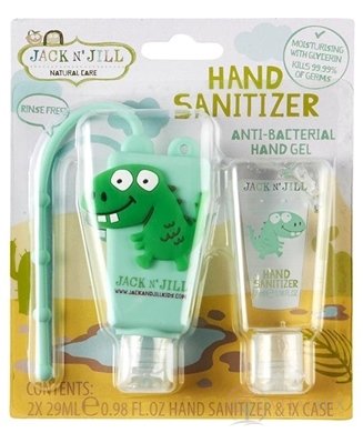 JACK N&#39;JILL Antibakteriální gel na ruce pro děti s pouzdrem DINO 2x29 ml