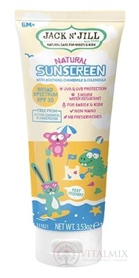 JACK N&#39;JILL Natural Sunscreen přírodní opalovací krém SPF 30, 1x100 g