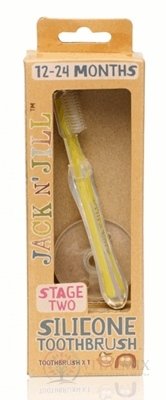 JACK N&#39;JILL Silikonová zubní kartáček s bezpečnostním štítem 1x1 ks