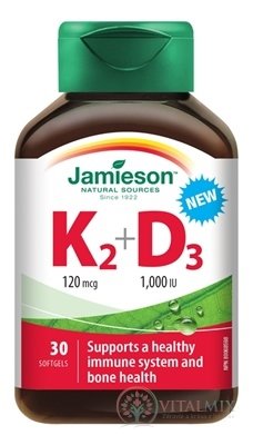 JAMIESON VITAMÍNY K2 120 mikrogramů + D3 1000 IU cps 1x30 ks