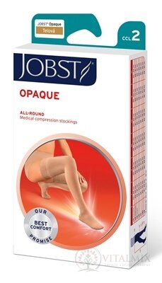 JOBST OPAQUE kompresivní stehenní punčochy II.KT, s lemem, s otevřenou špičkou, tělové, vel. S V., 1x1 pár