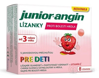 Junior-angin lízátka pro děti s jahodovou příchutí 1x8 ks