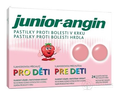 Junior-angin pastilky pro děti s jahodovou příchutí 1x24 ks