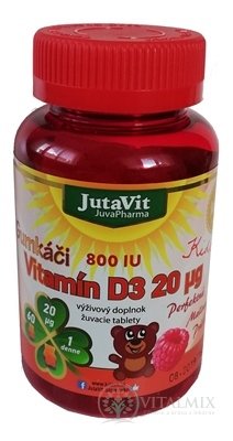 JutaVit Gumkáči Vitamin D3 20 mikrogramů Kids tbl (gumové medvídky) 1x60 ks