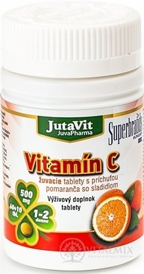 JutaVit Vitamín C 500 žvýkací tablety s příchutí pomeranče 60 + 10 (70 ks)