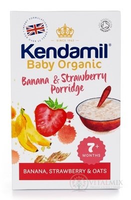 Kendama Organic, BIO Kaše banán a jahoda obilná, vícezrnná (od ukonč. 7. měsíce) 1x150 g