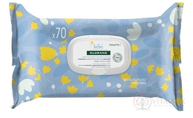 KLORANE BEBE LINGETTES NETTOYANTES douces (inovace 2018) jemné čistící ubrousky 1x70 ks