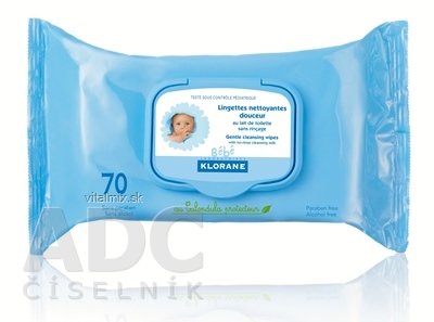 KLORANE BEBE LINGETTES NETTOYANTES DOUCEUR jemné čistící ubrousky 1x70 ks