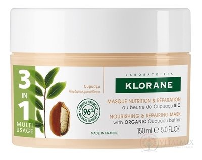 KLORANE MASQUE AU beurre DE Cupuacu BIO maska pro suché a poškozené vlasy 1x150 ml