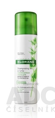 KLORANE Shampooing SEC À L&#39;ortel suchý šampon s výtažkem z kopřivy na mastné vlasy (inov.2014) 1x150 ml
