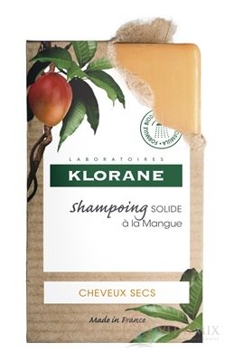 KLORANE SHAMPOOING SOLIDE Á LA MANGUE tuhý šampon s mangem pro suché vlasy 1x80 g