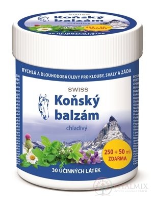 KOŇSKÝ BALZÁM SWISS chladivý (inov.16) 250 + 50 ml zdarma (300 ml)