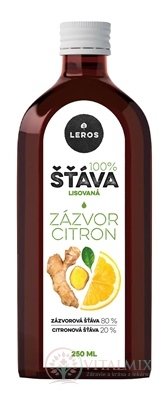 LEROS 100% ŠŤÁVA ZÁZVOR CITRÓN 1x250 ml