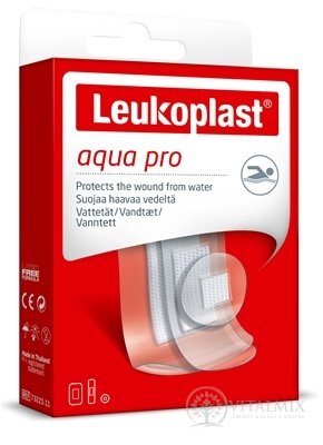 Leukoplast AQUA PRO náplast na rány, voděodolná, 3 velikosti, (inov.2020 / 2021) 1x20 ks