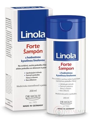 Linola Forte Šampon na suchou a svědivou pokožku hlavy, s kyselinou linolovou 1x200 ml