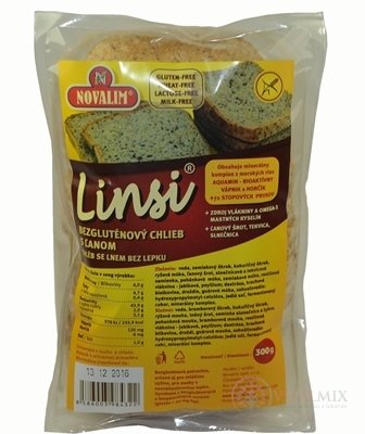 Lins - bez lepku chléb se lnem 1x300 g