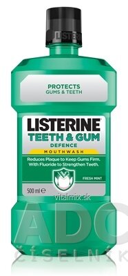 LISTERINE TEETH &amp; GUM DEFENCE Fresh mint ústní voda 1x500 ml
