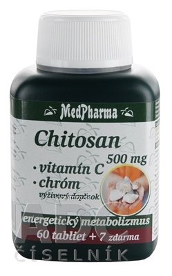 MedPharma CHITOSAN 500mg, CHROM, VITAMIN C tbl 60 + 7 zdarma (67 ks)