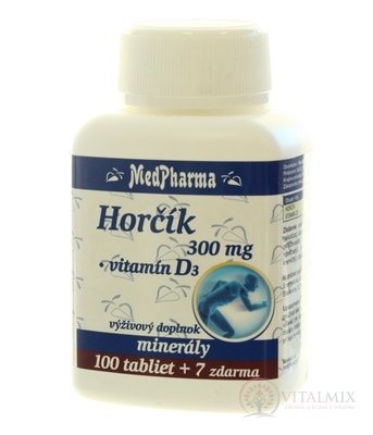 MedPharma HOŘČÍK 300MG + VIT. D tbl 100 + 7 zdarma (107 ks)